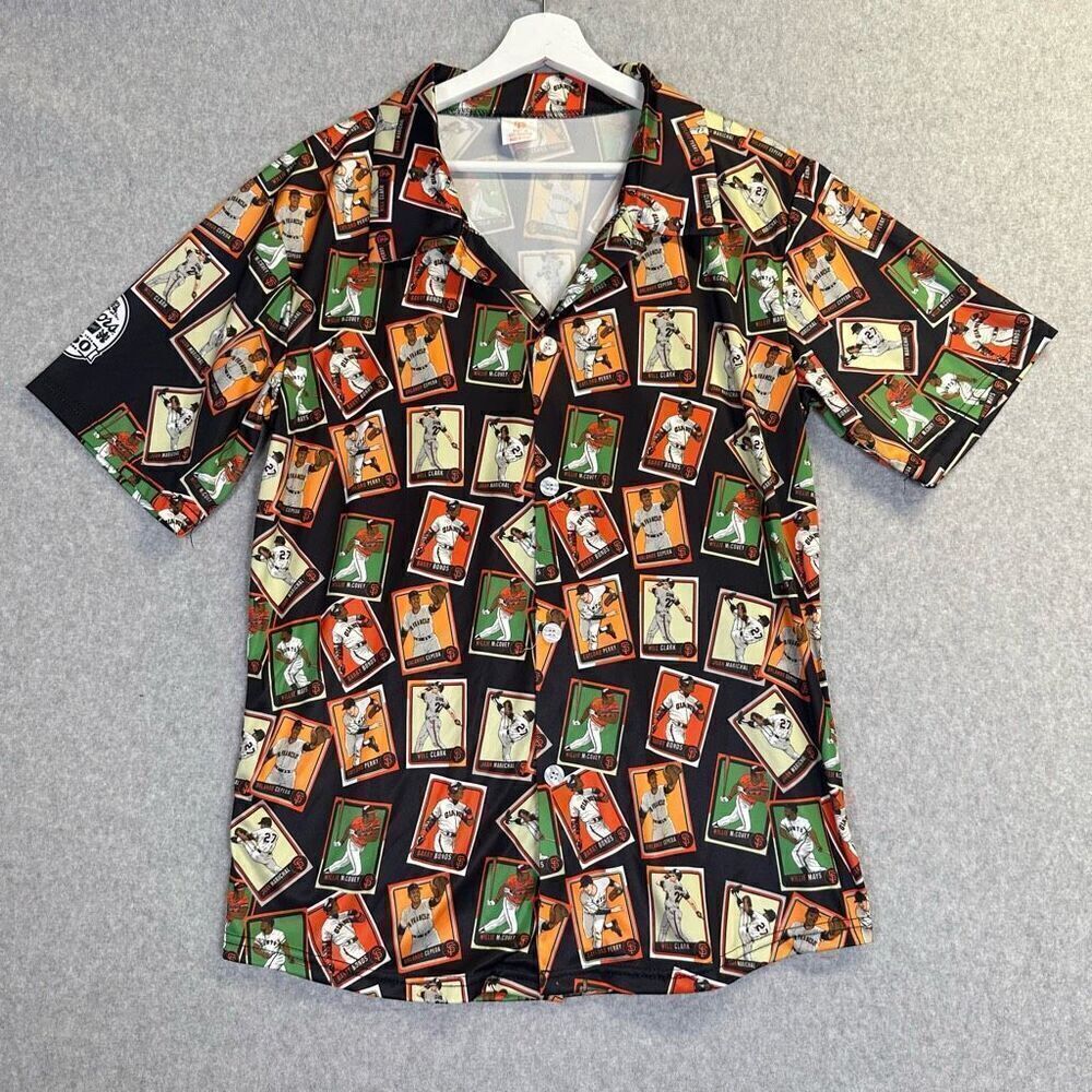 SF Giants baseball button front shirt mens Medium hawaiian sports gorpcore